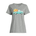 thumbnail image 5 of PositiviTees Women's Fall Graphic T-Shirt, Seasonal Short Sleeve Tee Pumpkin Pickup, Sizes S-3XL, 5 of 5