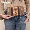thumbnail image 7 of Wrangler Wristlet Western Wallet Boho Aztec Credit Card Holder for Women, Brown, 7 of 7
