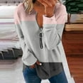 thumbnail image 2 of BLVB Women's Casual Color Block Sweatshirts Long Sleeve Half Zipper Loose Lightweight Pullover Tops Fall Clothes, 2 of 5