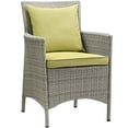 thumbnail image 2 of Modway Conduit 34.5" Rattan Patio Dining Armchair in Gray & Peridot (Set of 4), 2 of 3