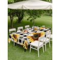 thumbnail image 6 of Outdoor Table Cloth with Umbrella Hole and Zipper, Summer Sunflowers Waterproof Rectangle Tablecloth 54"x80", Pastoral Black Plaid Farmhouse Washable Table Cover for Outside Party Patio Picnic, 6 of 7