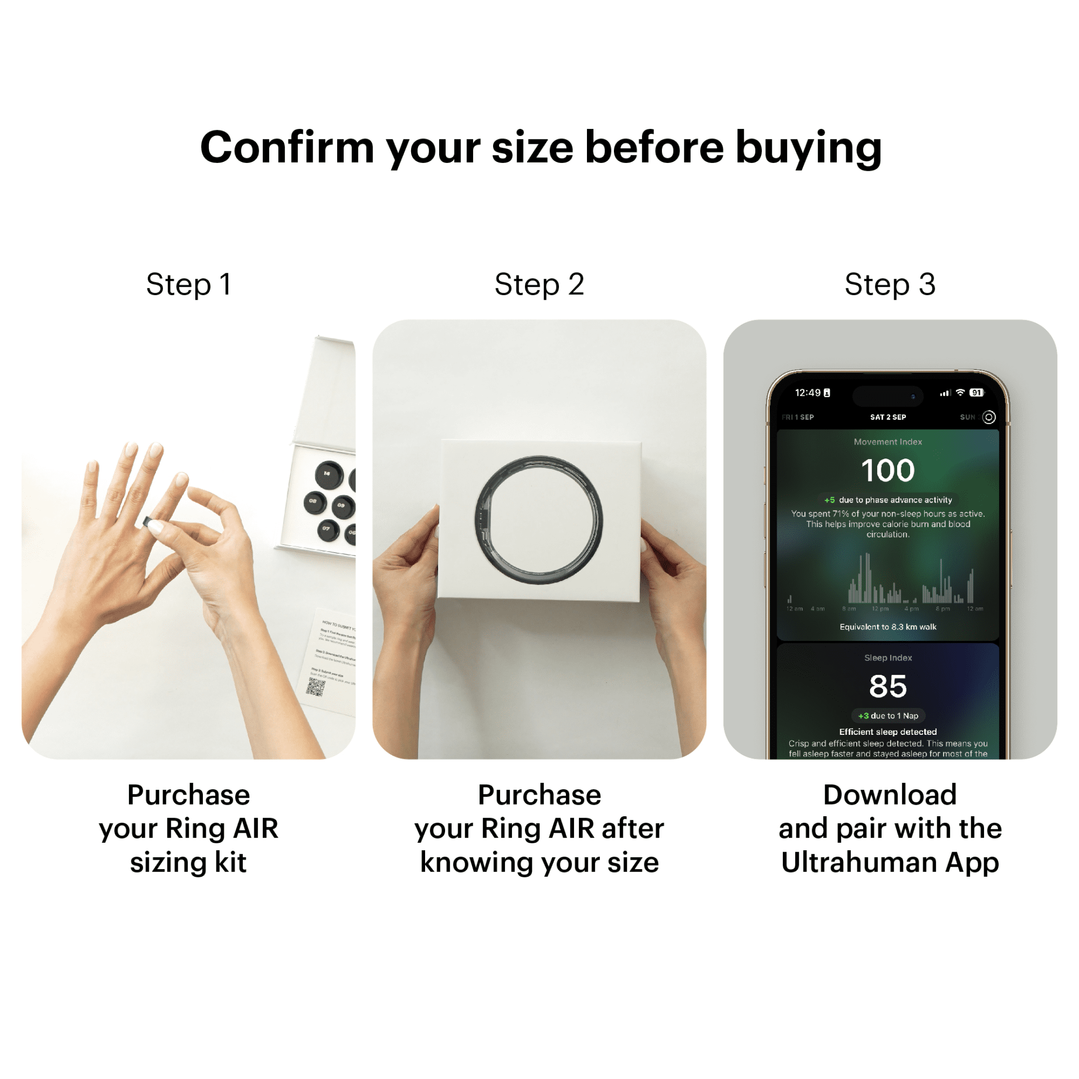 Ultrahuman Ring AIR Size 6 - World's Lightest Sleep-Tracking