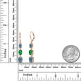 thumbnail image 6 of Gem Stone King 18K Rose Gold Plated Silver Persian Blue Moissanite 3 Stone Dangle Earrings for Women (4.86 Cttw, Gemstone Birthstone, Oval 8X6MM, 7X5MM and 6X4MM), 6 of 6