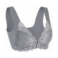 thumbnail image 5 of LAST CLANCE SALE! Women's Push Up Bra Racerback Front Closure Bras Lace Padded Underwire Plunge Floral, Gray, L, 5 of 8