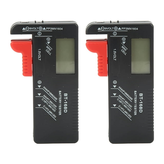 Comprobador de capacidad de batería (2 unidades), medidor de capacidad, herramienta de visualización digital para pilas AA y AAA de 9 V y 1,5 V.