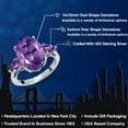 thumbnail image 2 of Gem Stone King 7.72 Ct Oval Purple Amethyst 925 Sterling Silver 3-Stone Engagement Ring, 2 of 6