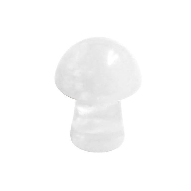 Xiao Hua 10 piezas de miniadorno de hongo de piedra de cristal blanco natural de 2 x 1,5 cm, pequeño adorno de escritorio artesanal de piedra de cristal de hongo.
