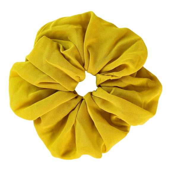 Wild Primrose by Scunci The Original Scrunchie in Jumbo Size Perfect for All Hair Types in Chiffon-like Golden Fabric, 1ct