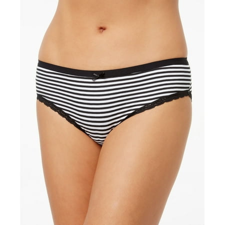 

Jenni by Jennifer Moore Womens Striped Lace Trim Hipster