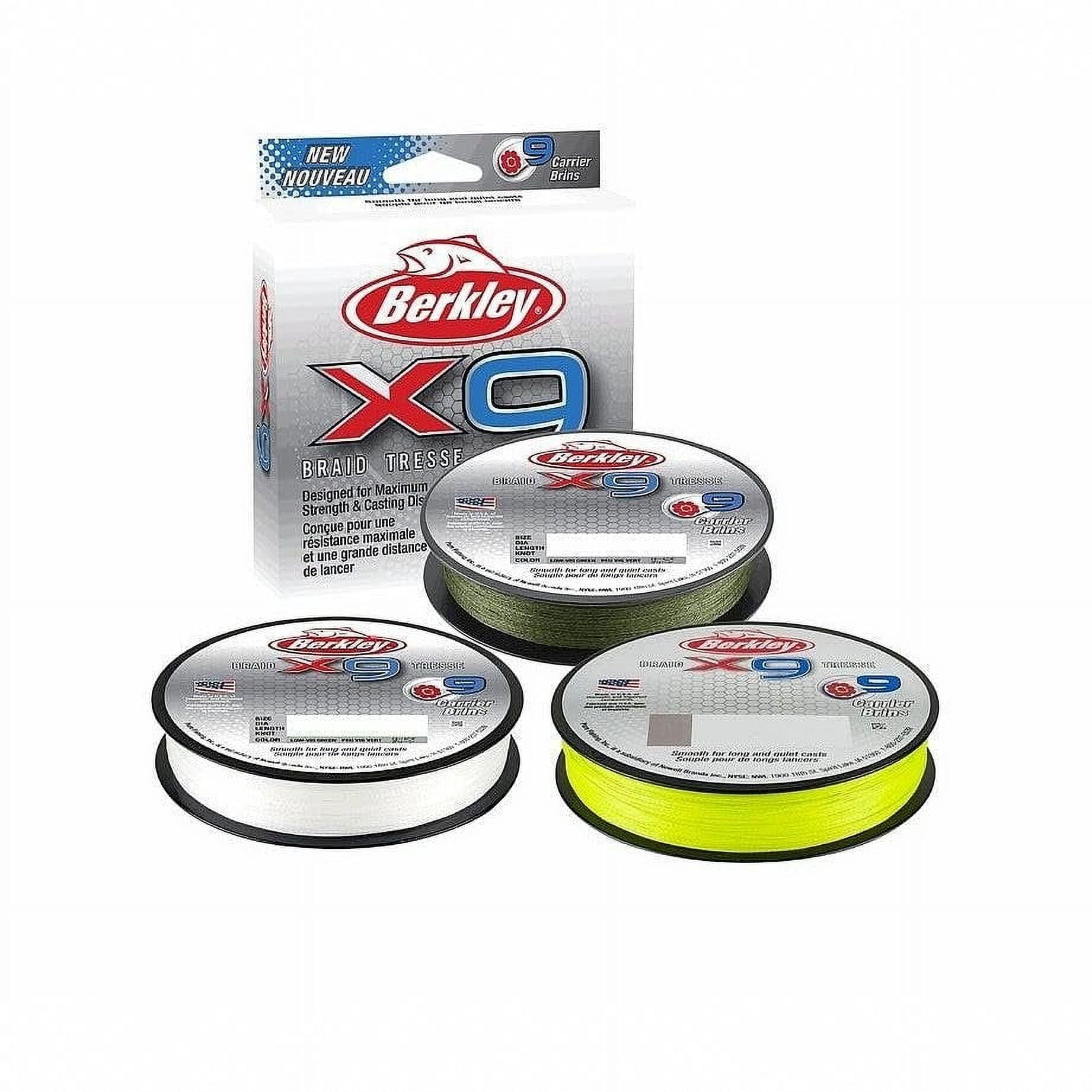 Berkley x9 Braid Fishing Line, Low-Vis Green, 65 lb Test Strength, 164 yd
