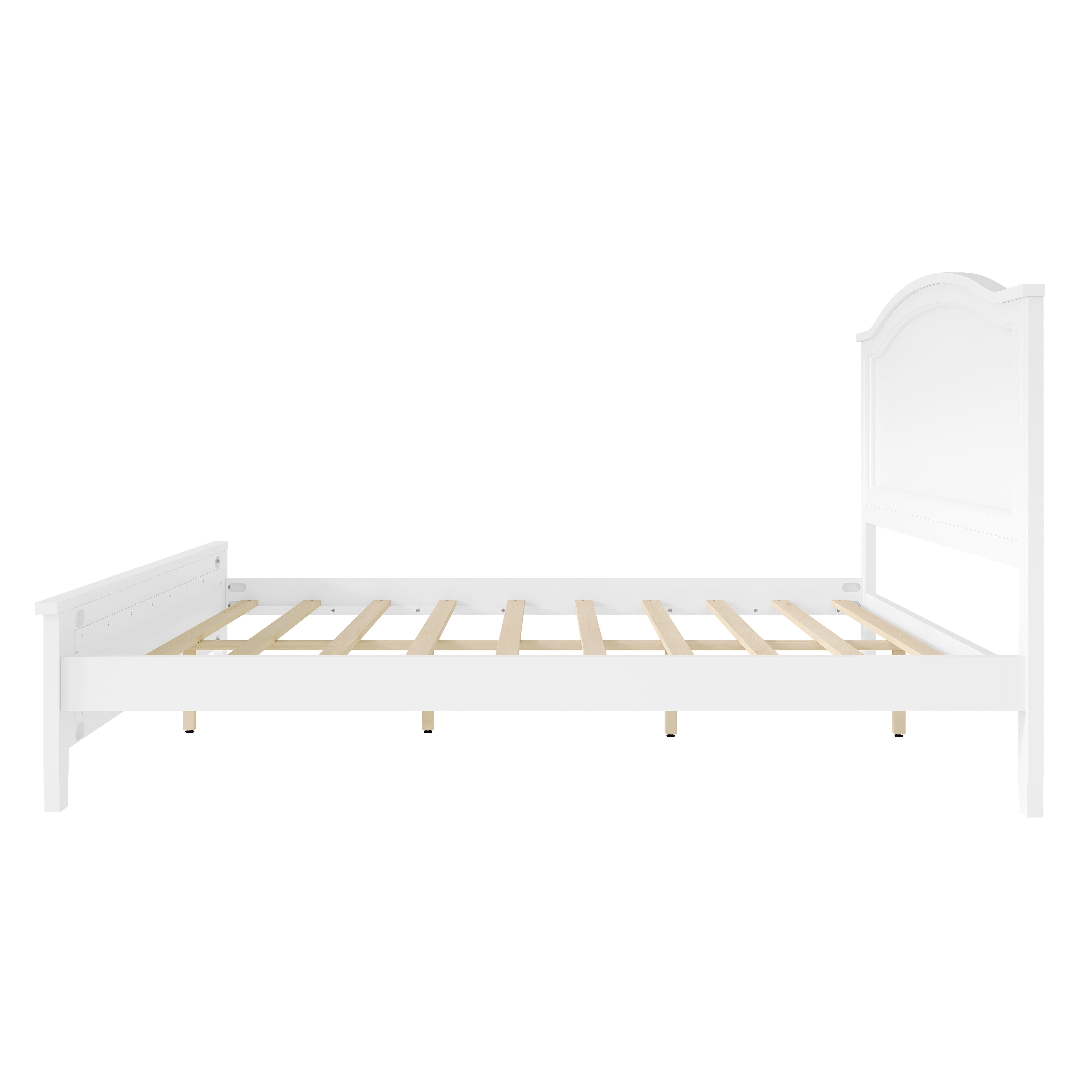 Euroco Wood King Size Wood Platform Bed, White