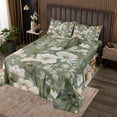 thumbnail image 2 of Boho Floral Twin Quilt Set Deer Moose Coverlet Set Teens Adults,Hippie Flower Bedding Set Tropical Leaves Bedspread Set,Modern Farmhouse Bed Quilt, 2 of 5