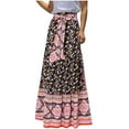 thumbnail image 2 of LSLJS Fashion Women Printing Casual Ruched Ruffles Elastic Waist Skirts, Boho Skirts, 2 of 7