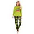 thumbnail image 4 of Christmas Pajamas for Family, Christmas Letters Print Long Sleeve Tops and Stretch Casual Pants Sleepwear (Women, 2XL), 4 of 6
