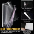 thumbnail image 5 of 200 Pcs 8"x12" Self Sealing Cellophane Bags，Clear Cellophane Cello Bags，Fit 8"x12" Inch Cards Photos，Envelopes Candy，Self Adhesive for Packaging Gifts,Cookies, 5 of 14