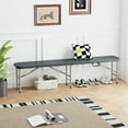 thumbnail image 4 of Gymax 2PCS 6 ft Plastic Folding Bench Portable Fold-in-Half Seat w/ 1320 LBS Capacity Gray, 4 of 10