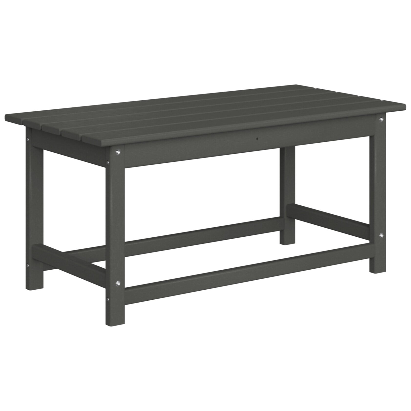 Westin Outdoor 35" Inch Adirondack Coffee Table for Patio Backyard UV Weather Resistant HDPE Plastic, Gray