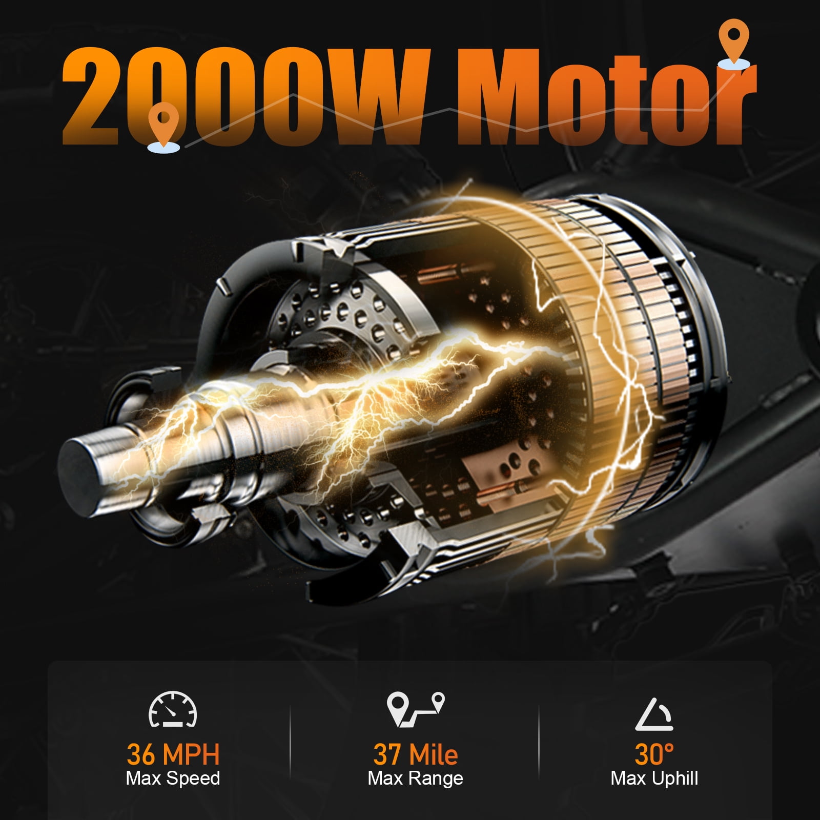 Lambolt Electric Dirt Bike For Teens And Adult 2000w Motor 48v 20ah Battery Electric Motorcycle Max 36mph Hydraulic Brakes 14"/12" Fat Tire For All Terrains