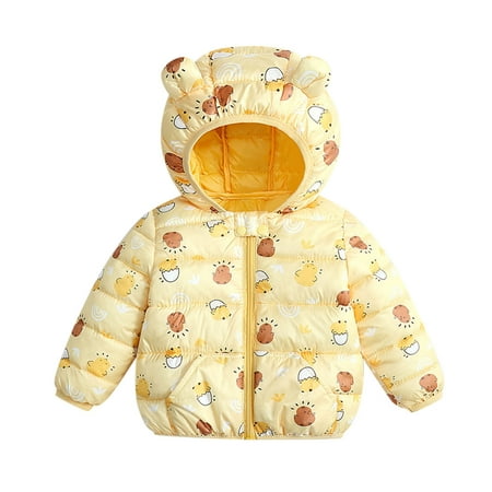 

QYZEU Baby Girl Outerwear 12 Months Quilted Jacket for Girls Toddler Boys Girls Winter Camouflage Cartoon Prints Coat Bear Ears Hooded Jacket Thicken Windproof Zipper Warm Outwear