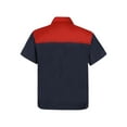 thumbnail image 2 of TiaoBug Mens Short Sleeve Basic Industrial Work Shirt Color Block Motor Zipper Mechanic Worker Uniforms Red M, 2 of 5