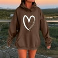 thumbnail image 2 of Atogsazn Women's Fall Winter Hoodie Loose Printed Pullover Hooded Sweatshirt Long Sleeve Tops Outfit Clothes 03-Coffee XL, 2 of 5