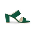 thumbnail image 3 of BLISSFUL STEP Women's Open Toe Chunky High Heel Slide Sandals Green 7, 3 of 6