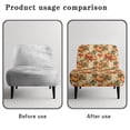 thumbnail image 5 of ZIATUBLES Armless Sofa Cover Soft Accent Slipcover with Elastic Band Stretch Spandex Slipper Chair Cover Removable Non-Slip Chair Protector Cover Decor, Pumpkin Maple Pale Orange, 5 of 7