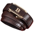 thumbnail image 4 of Cinturón de hombre con hebilla automática de cuero con estampado de cocodrilo, cinturón de moda para jóvenes y de mediana edad, cinturón de negocios informal, cinturón de moda, 4 of 5