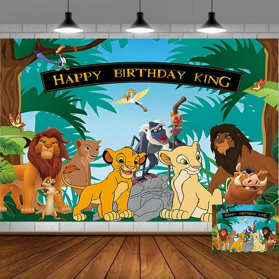 Simba Lion King Backdrop Banner Party Supplies Poster Movie Theme Background for Photography Birthday Decorations