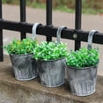 thumbnail image 3 of Travelwant 5Pcs Hanging Flower Pots Metal Iron Bucket Planter for Railing Fence Balcony Garden Home Decoration Flower Holders with Detachable Hooks, 3 of 7