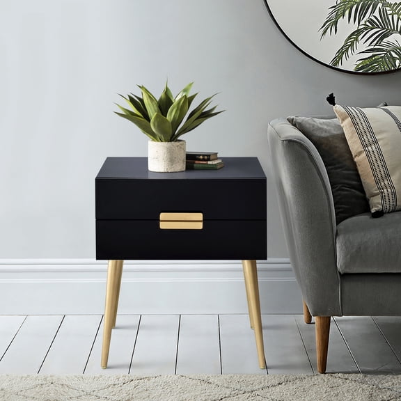 Compact Rectangular Design | Serves Well in Mid - Century Modern Rooms | Keep Items Accessible in 2 Drawers