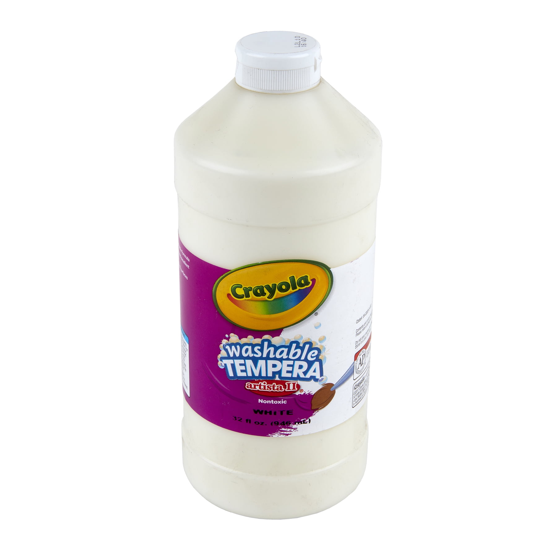 Crayola Artista II Washable Tempera Paint, 32 oz, White, Pack of 3