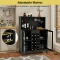 thumbnail image 5 of Costway 2-Door Buffet Bar Cabinet Kitchen Storage Sideboard Wine Rack Glass Holder Black, 5 of 10