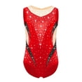 thumbnail image 3 of Miutii Kids Girls Gymnastics Leotard Sparkle Dance Bodysuit Tank Ballet Unitard Ballroom Competition Dancewear Red 12, 3 of 5