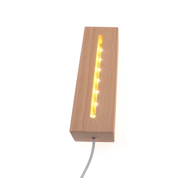 Cateissary Base de lámpara LED de rectangular, soporte de exhibición de luz nocturna de estilo Simple, manualidades decorativas para el hogar, Decoración del hogar Luz cálida/24*4.5*3 Cateissary HA067207-06