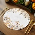 thumbnail image 2 of Fall Floral Round Braided Placemats Set of 2, Wildflower Plant Heat Insulation Place Mats Washable Non-Slip Table Mats for Kitchen Dining Party, 13 Inches, 2 of 8