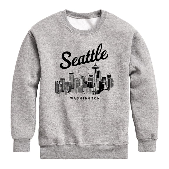 Instant Message - Seattle Washington - Youth Boys Crew Fleece Sweatshirt