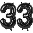 thumbnail image 1 of Globo Kelfuoya, 40 cm, negro, número 33, lámina de mylar, helio, 1 of 6