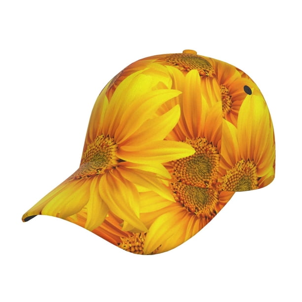 Fotbe 3D Sunflowers Gorro Clásico de Béisbol, Gorra Ajustable con Broche Snapback, Gorro de Exterior de Algodón Suave