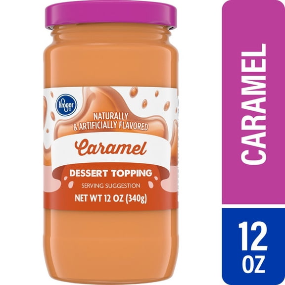 KR Caramel Dessert Topping, Sweet, Creamy, 12 oz