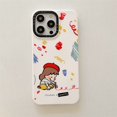 thumbnail image 1 of Casetifg Marca Con Caja Lindo Graffiti Niño Niña Funda Para Teléfono Para iPhone 11 12 13 14 Pro Max 14 Plus Líquida De Silicona Suave Trasera De Lujo A Prueba De Golpes, 1 of 4