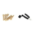thumbnail image 2 of 6 Pieces Brass Folk Acoustic Guitar Bridge Pin Peg Nail Metal with Black 3 in 1 Multifunction Guitar String Winder, 2 of 8