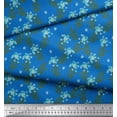 thumbnail image 2 of Soimoi Blue Cotton Voile Fabric Leaves,Insect & Floral Artistic Decor Fabric Printed BTY 42 Inch Wide, 2 of 3