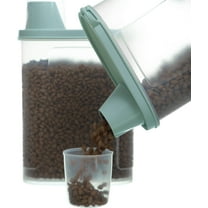 Citylife 2 PCS 2.5 LB Dog Food Containers Small Pet Cat Food Storage Container Pour Spout Measuring Cup Bird Dry Food Dispenser with Lid