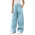 thumbnail image 6 of LEKWK Hiking Pants Women Plus Size High Waisted Lightweight Casual Palazzo Pants Drawstring Loose Fit Quick Dry Trousers for Camping Climbing Golf Outdoor, 6 of 7