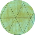 thumbnail image 1 of Ahgly Company Indoor Round Abstract Light Blue Modern Area Rugs, 5' Round, 1 of 4