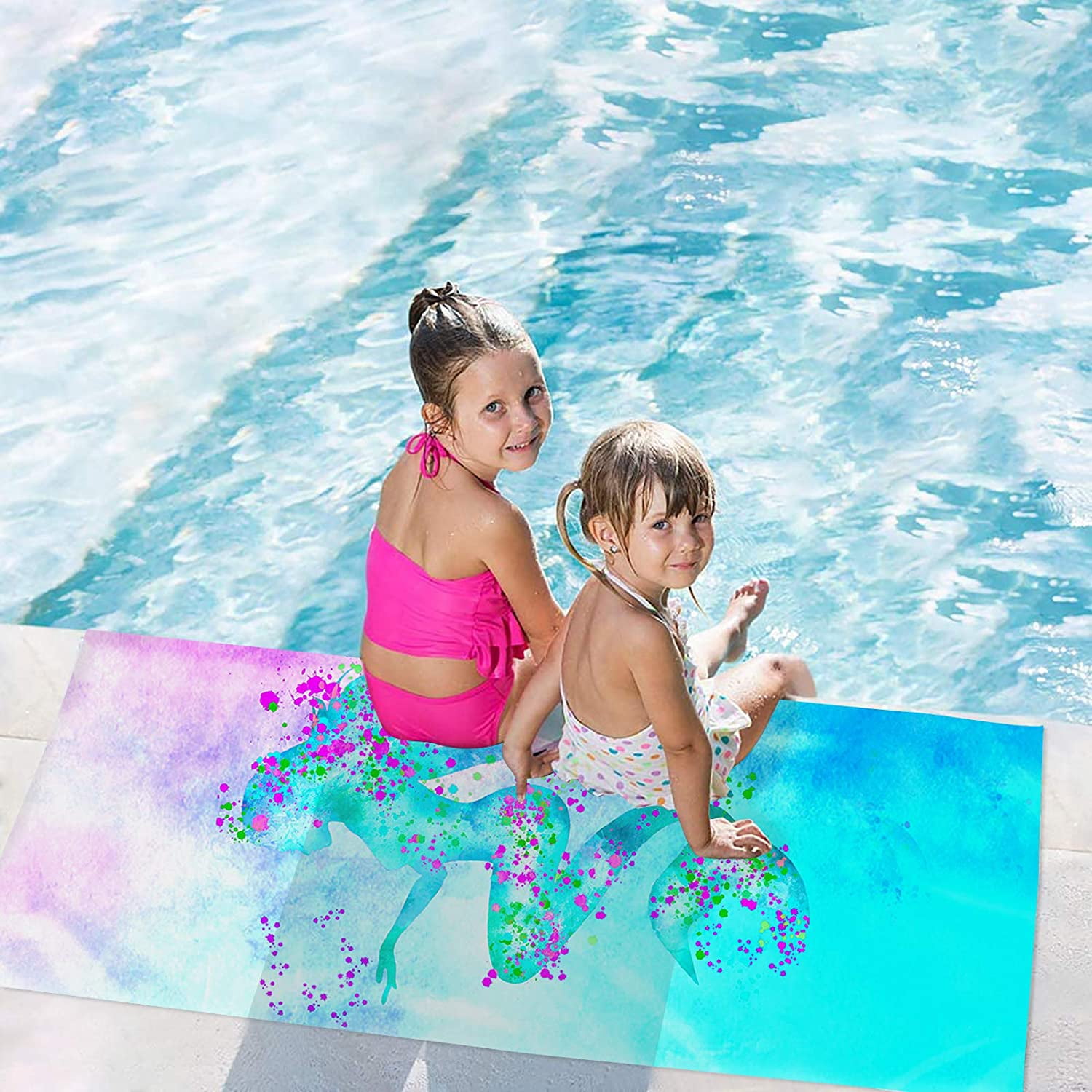 VANZEV Mermaid Beach Towel – 52"x32", Microfiber, Quick-Dry, Ultra Absorbent, Sand-Resistant, For Pool, Beach, Travel - View #3