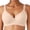 Beige02, variant on Wireless Bras for Women, Plus Size C-Cup Floral Embossed Adjustable Strap Seamless Everyday Bra, 1 Pc