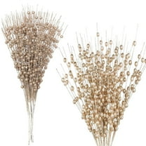 17" Christmas Glitter Branches,Bexikou Artificial Christmas Picks Berries Stems,Decorative Picks Glittery Twigs Branche for Xmas Tree Ornaments DIY Wreath Garland