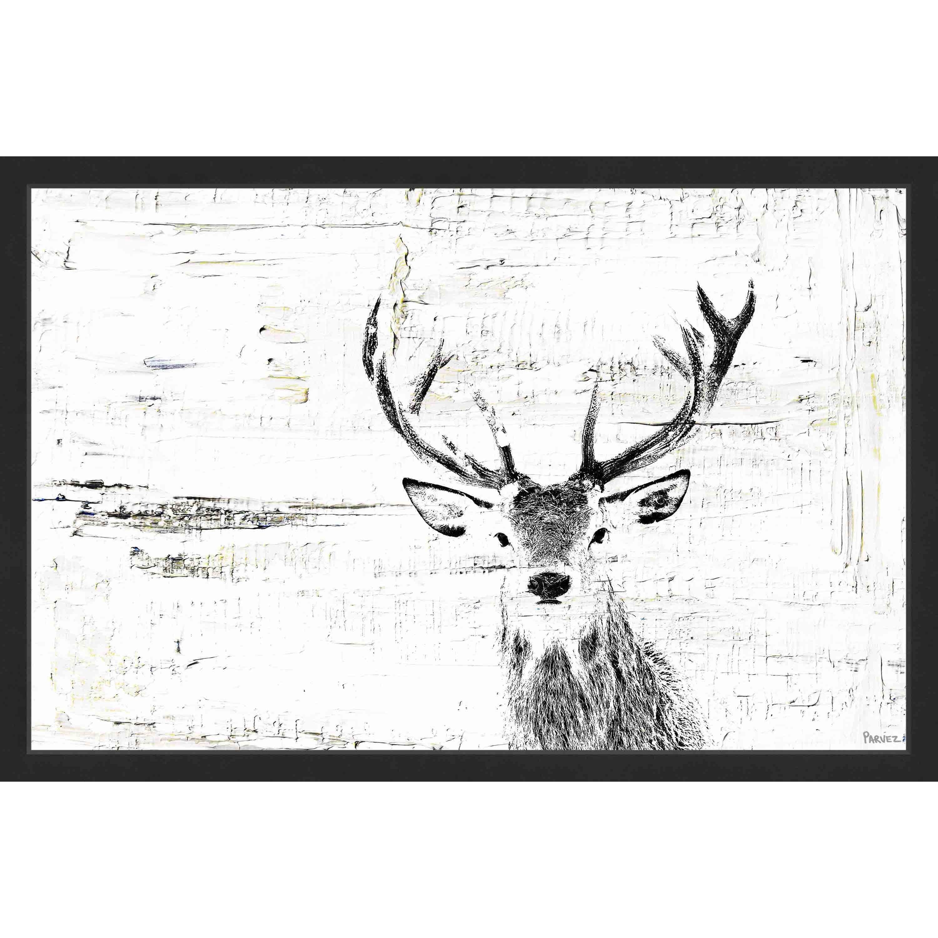 Parvez Taj "Inquisitive Deer" Framed Painting Print